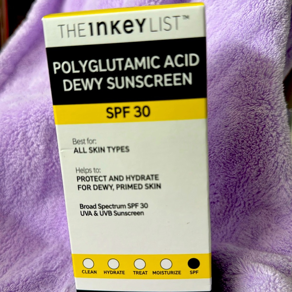 The INKEY List Polyglutamic Acid Dewy Sunscreen SPF30 broad spectrum UVA UVB